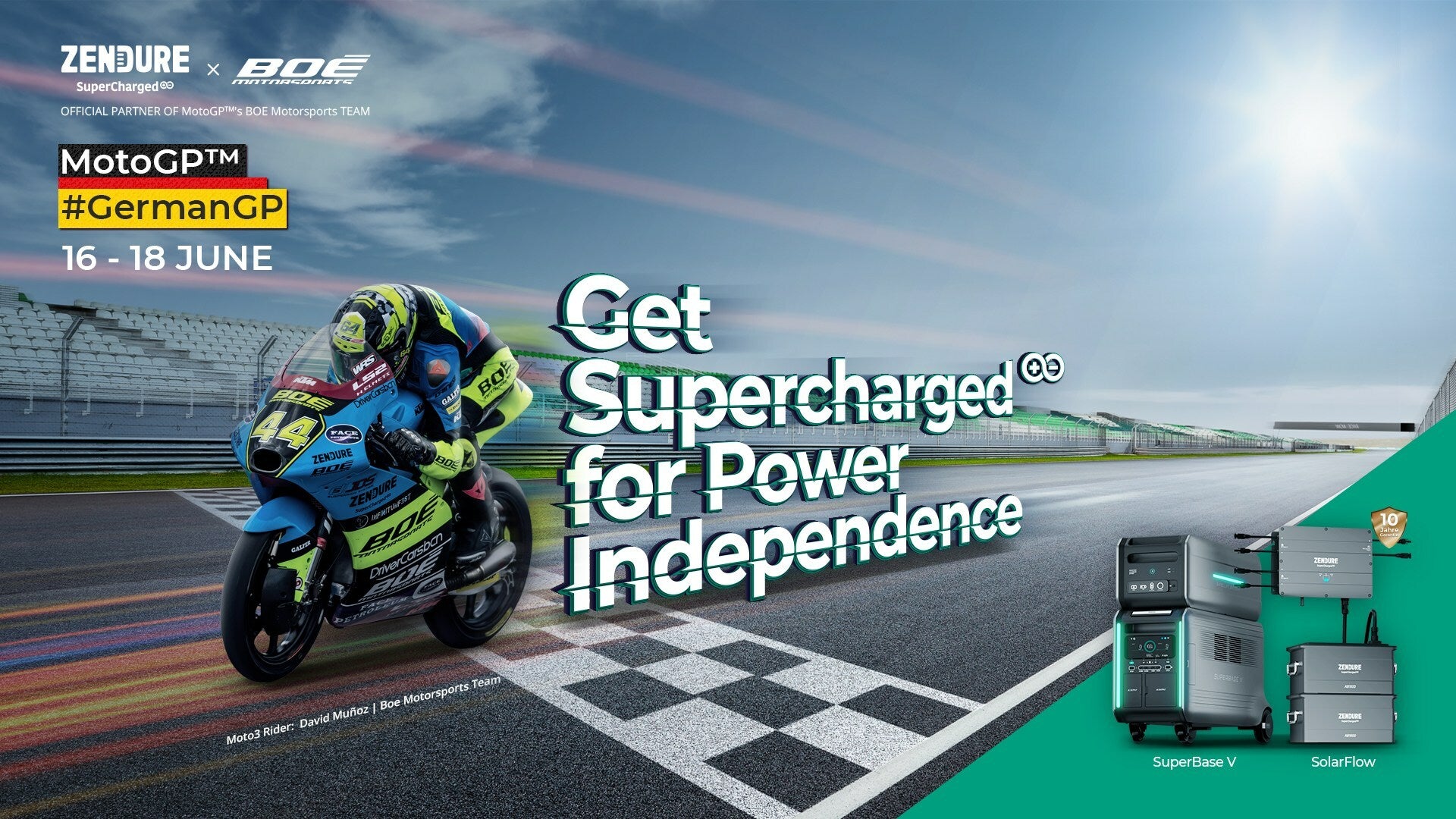 Zendure Powers BOÉ Motorsports' Sustainable Efforts at German MotoGP